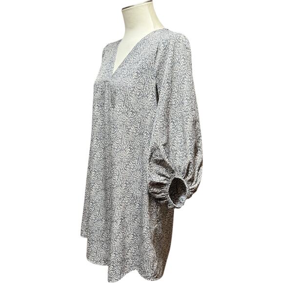 Hudson Gray Popover Tunic Popover Top Gray Tan Small - Picture 3 of 5